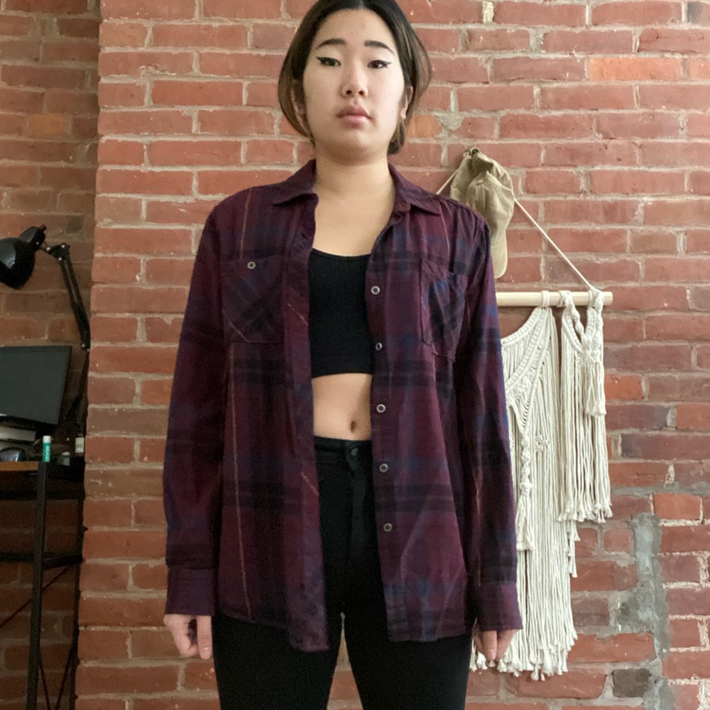 Maroon Flannel Shirt